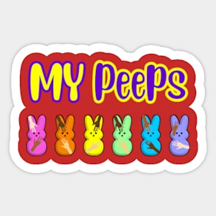 My Peeps Easter T-Shirt, cute bunnies Sticker